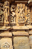 Khajuraho - the beautiful carvings of the Lakshmana temple, Agni one of the temple directional guardian 